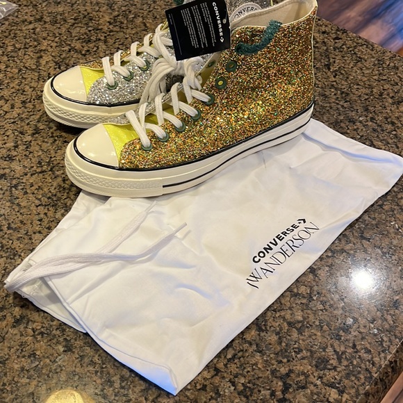 Converse X JW Anderson Chuck silver and gold glitter UNISEX MEN 7.5  WOMENS 9.5 - Picture 3 of 16